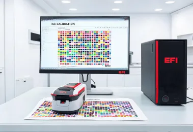 Fiery color profiling workstation with spectrophotometer and printed targets