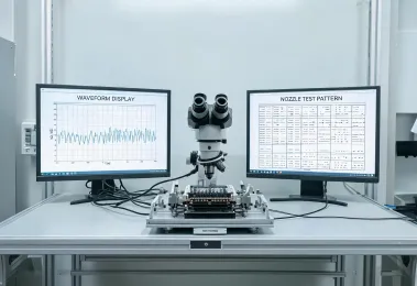 Industrial inkjet printhead diagnostic station