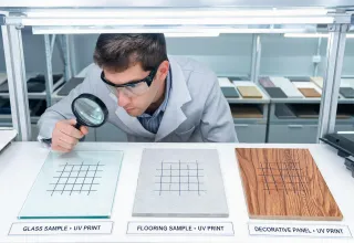 Industrial decorative surfaces printed with UV inkjet
