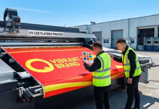 Superwide outdoor signage printed on EFI VUTEk LED printer
