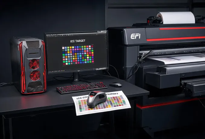 Fiery digital front end controlling EFI industrial inkjet color workflow